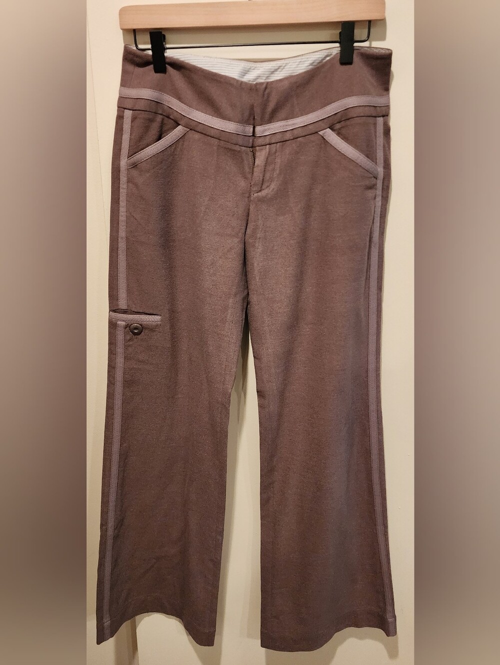 Sitwell Women's Brushed Brown Wide Leg Trouser Pants Size 2 w/Cargo Pocket